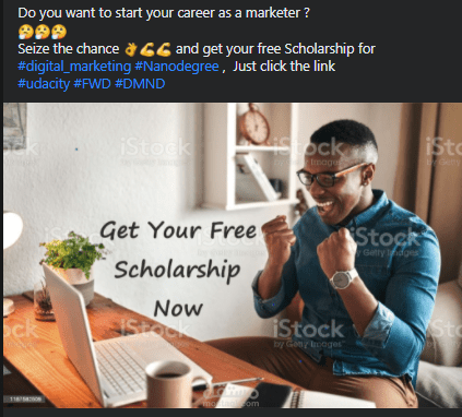 FB Post for Digital marketing scholarship