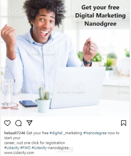 IG post for Udacity Digital Marketing  scholarship