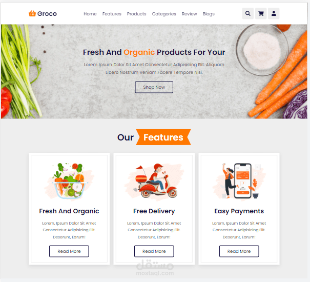 تصميم موقع تجاري ECommerce Web Design
