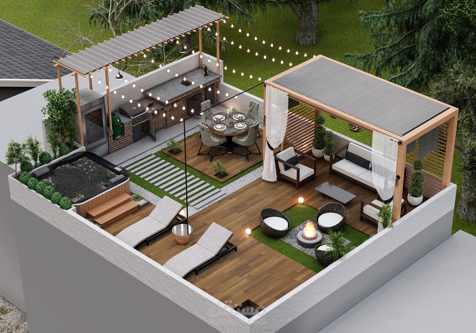 تصميم rooftop تنسيق موقع خارجي - اسطح