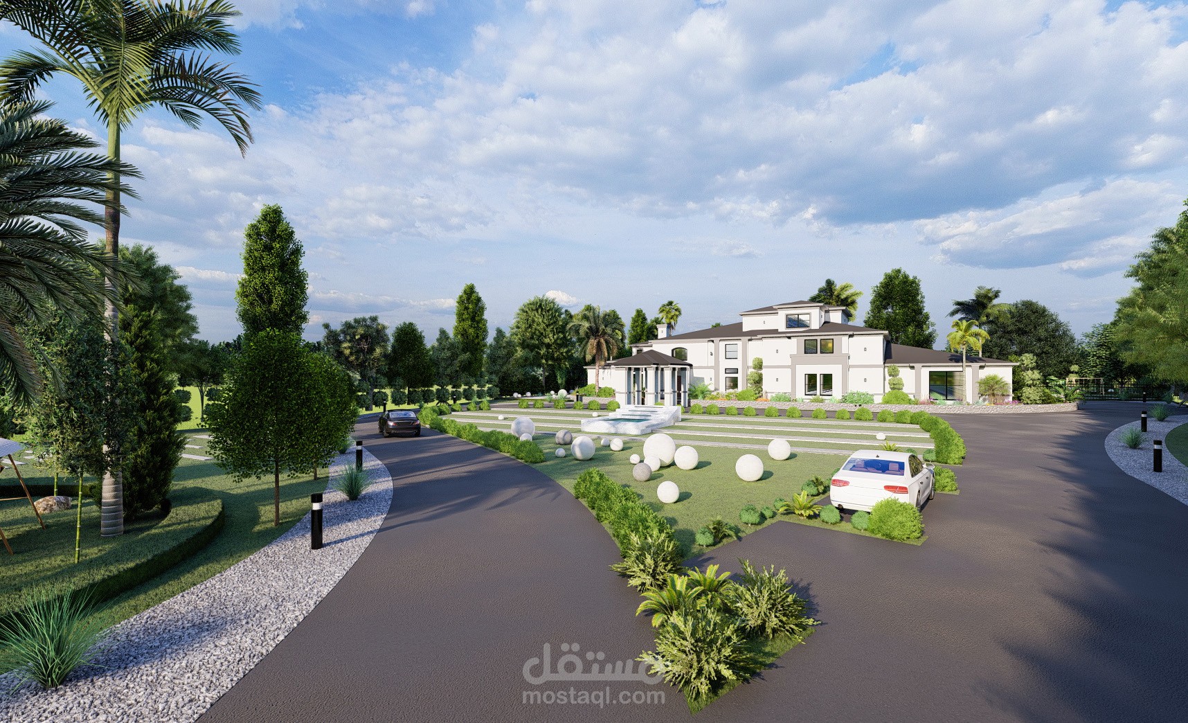 تصميم واجهات خارجية مع لاند اسكيب
