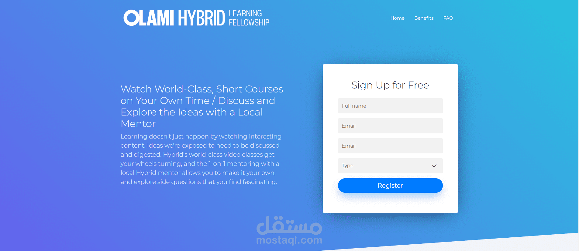 (Website for educational app (landing page