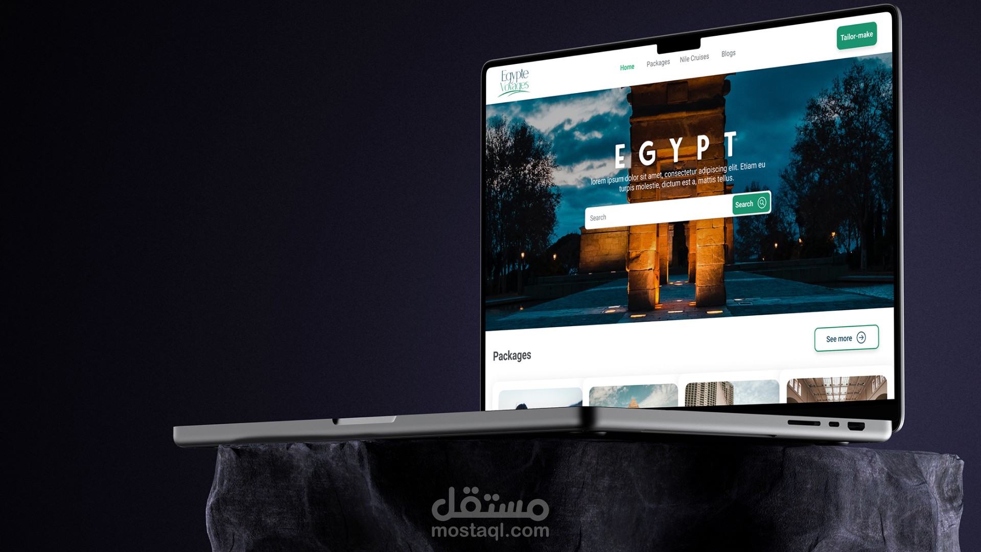 تصميم موقع سفر Egypte Voyages
