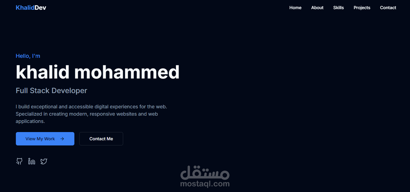 موقع شخصي يضم جميع المشاريع التي قمت بنجازها