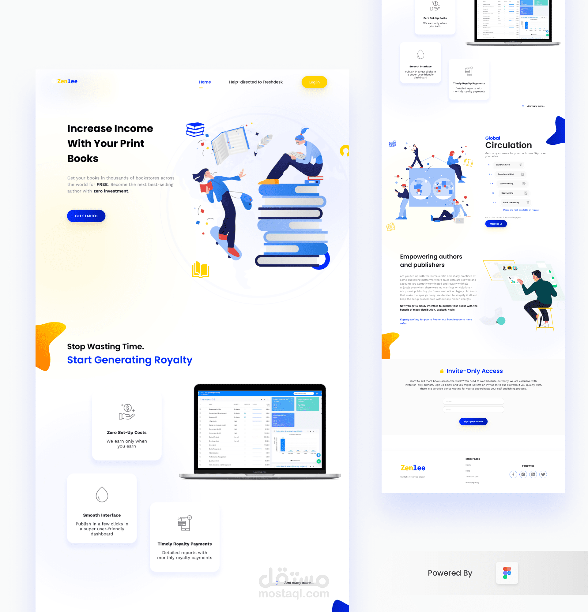 تصميم صفحة هبوط لموقع بيع كتب باستخدام برنامج Figma