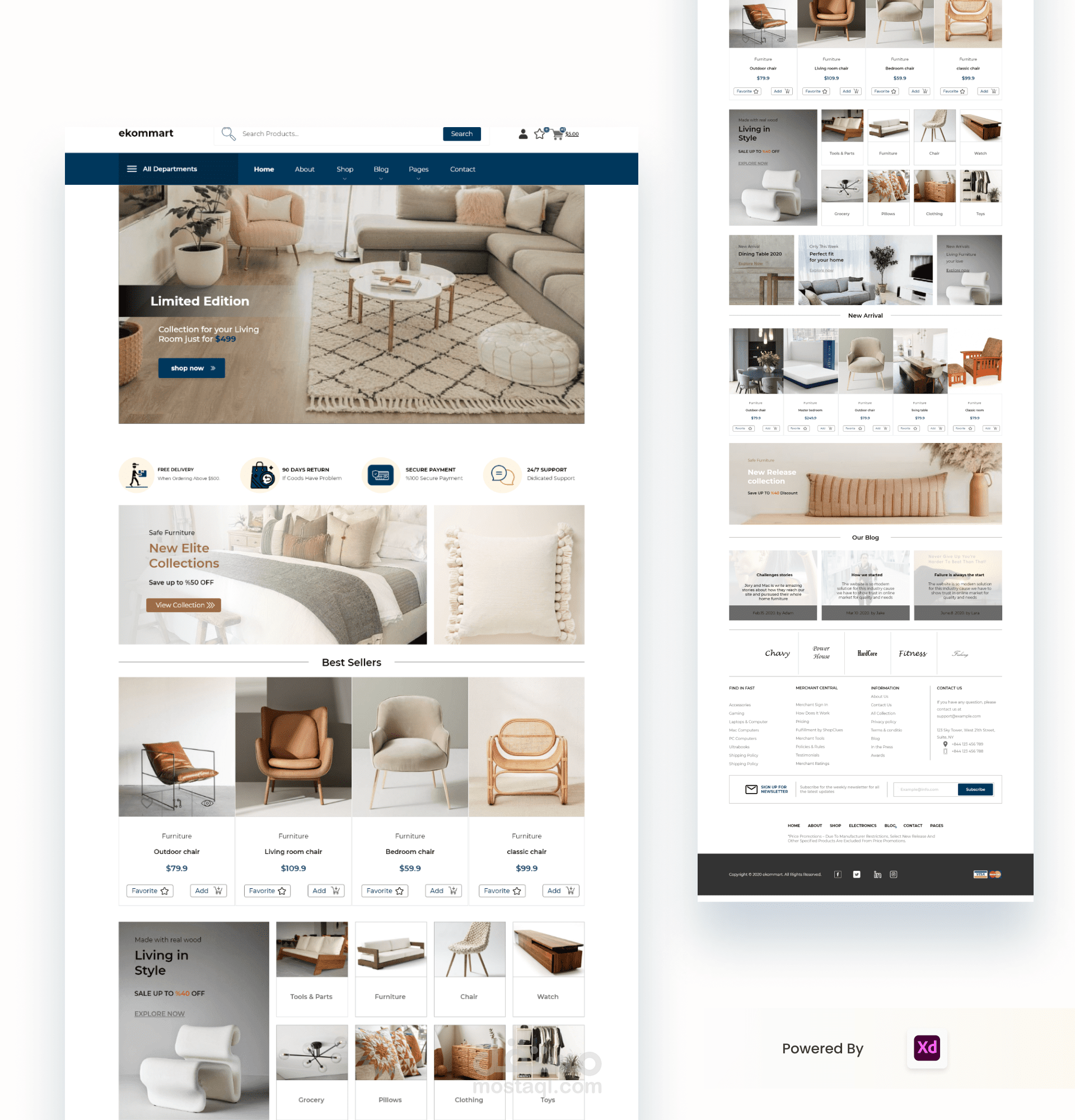 تصميم صفحة هبوط ويب واجهة لموقع أثاث منزل - Furniture