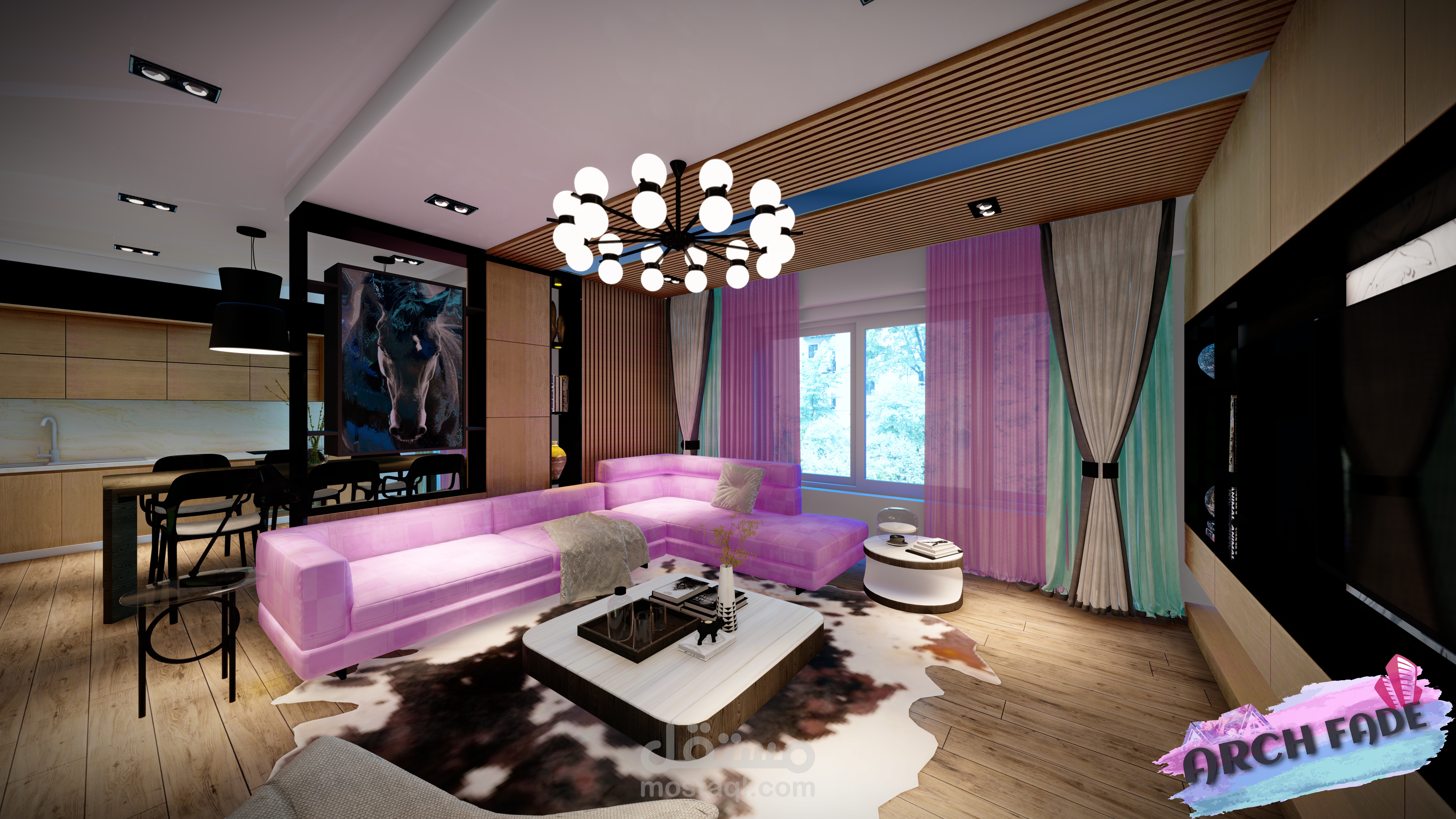 تصميم عصري لغرفة قعدة