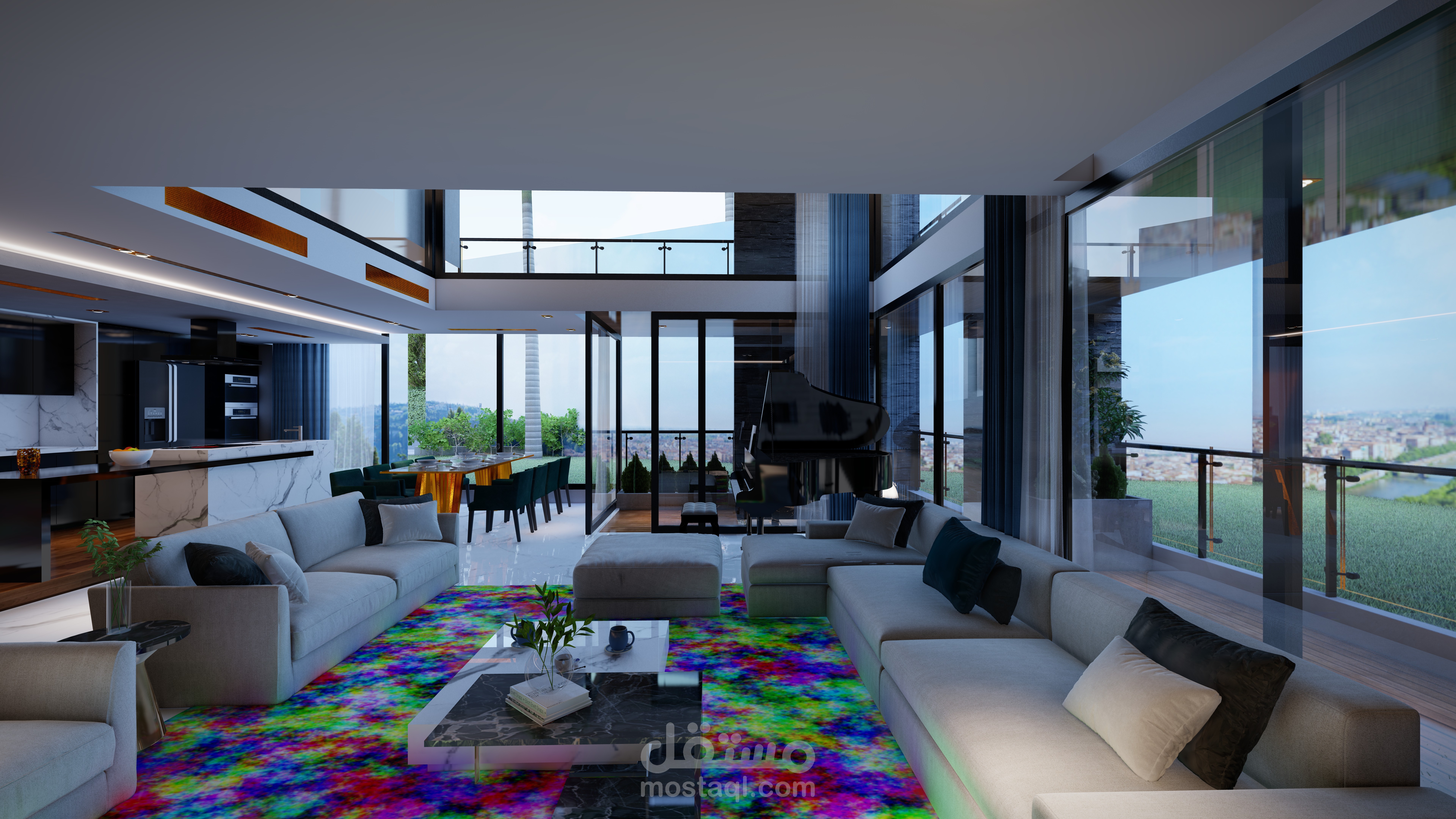 تصميم منطقة جلوس مفتوحة