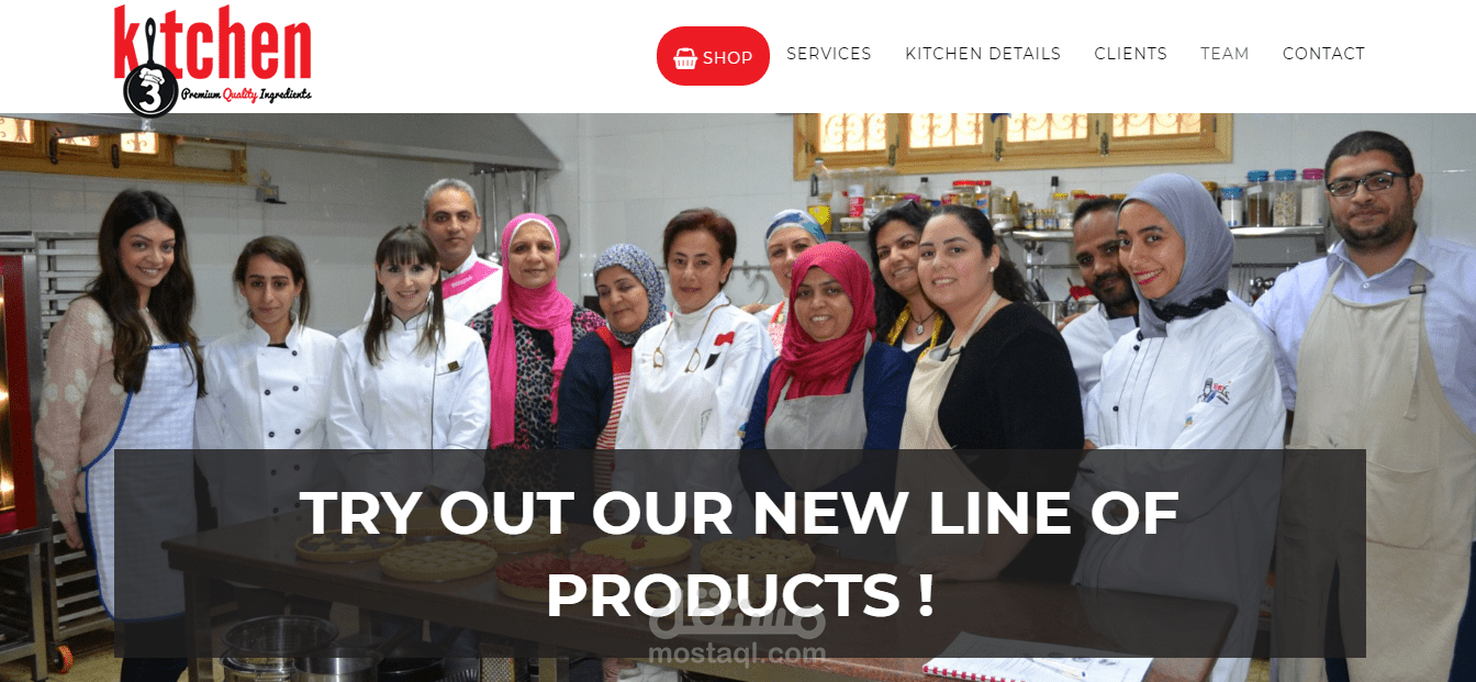صفحة تعرض خدمات شركة Kitchen three