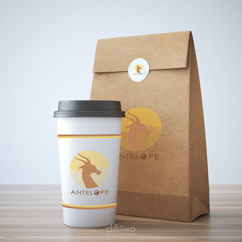 تصميم لوجو لشركة antelope لانتاج القهوة العربية