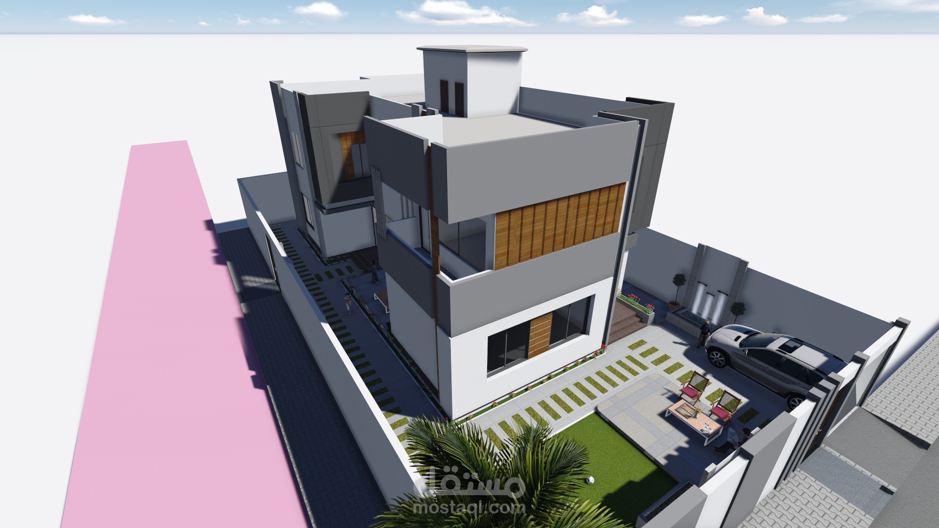 تصميم 3Dخارجي لفيلا خاصة في السعودية