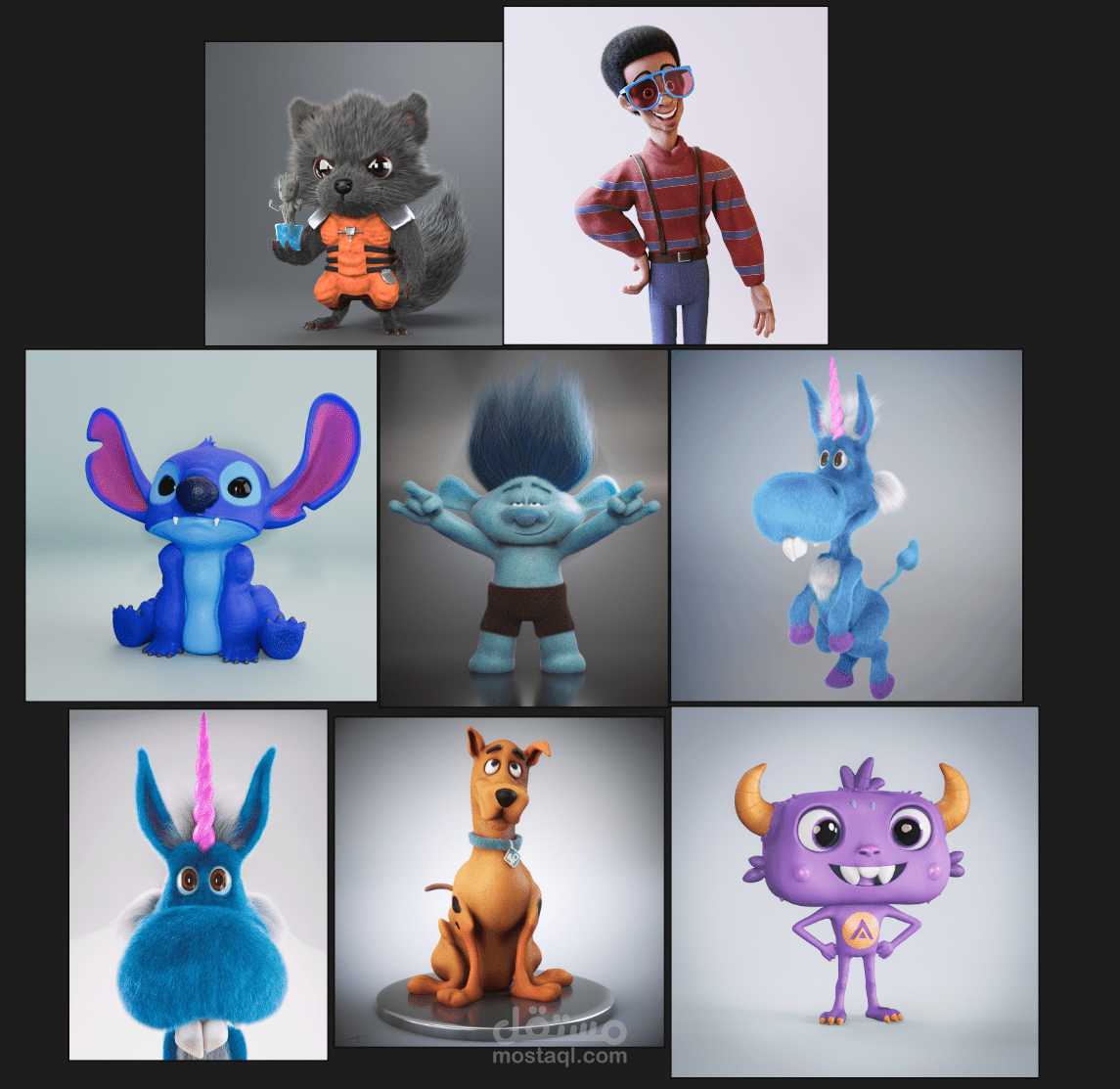 تصميم منتجات وشخصيات ثرى دى