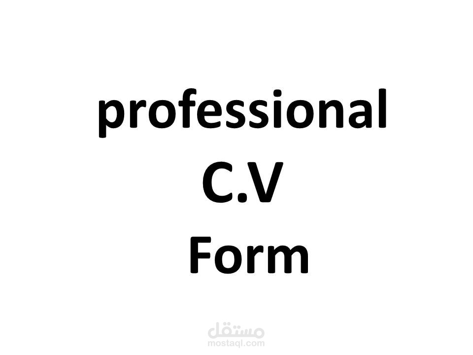 professional C.V Form