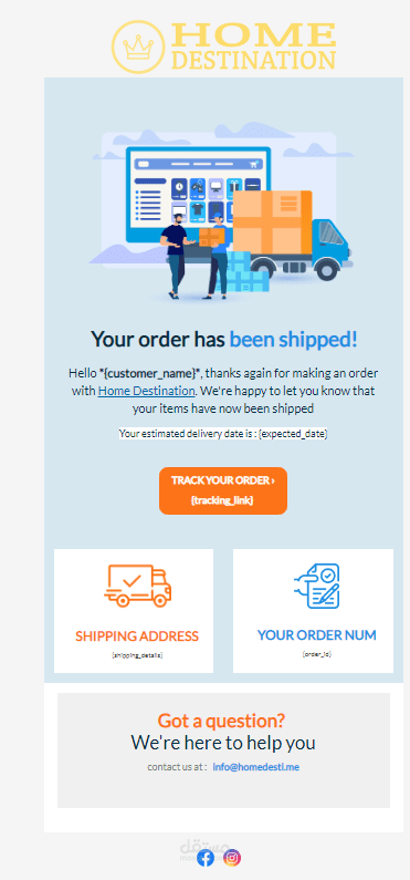 تصميم قوالب بريد   متجر شوبيفاي  shopify    Home  Destination