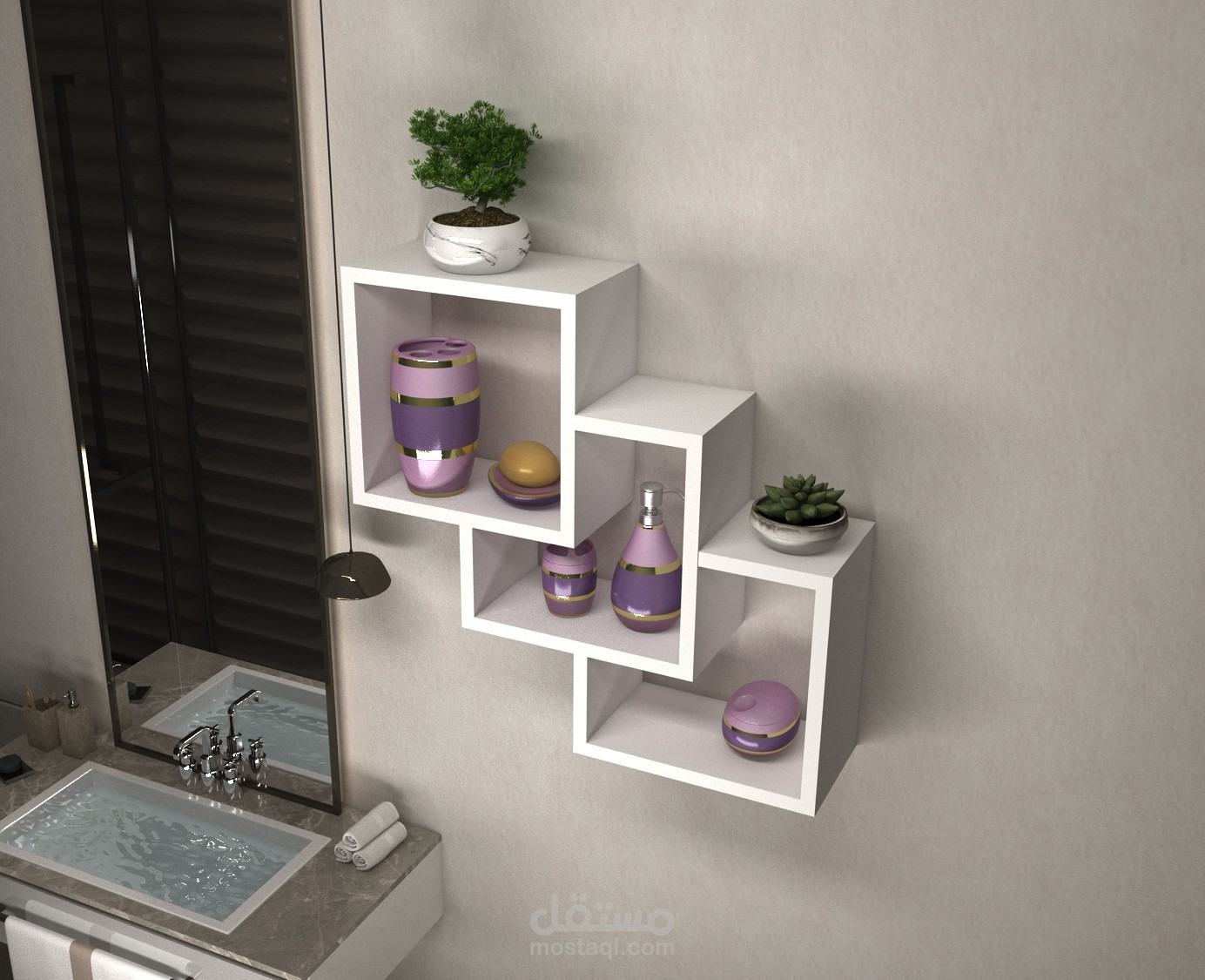 نمذجة لرف متعدد الاستعمال