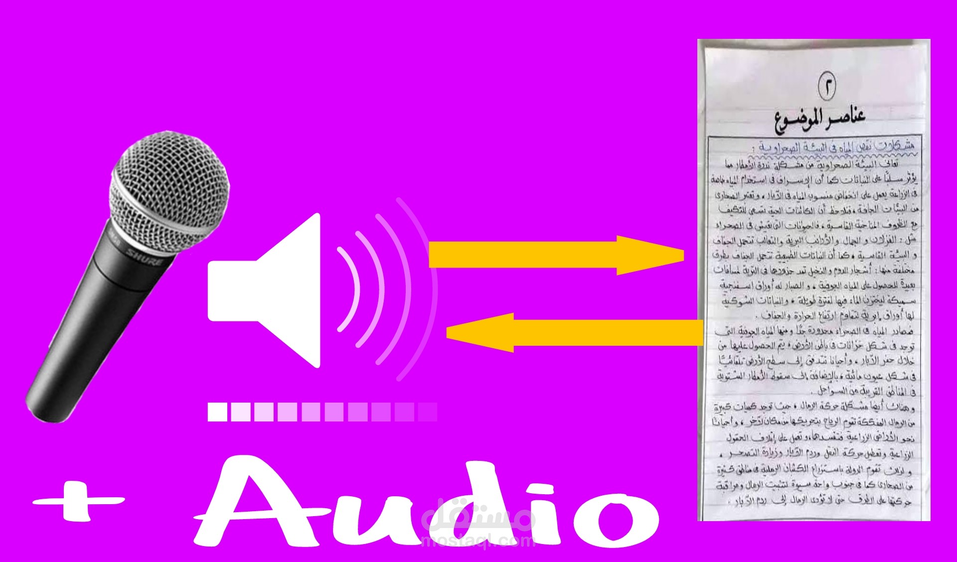 تفريغ الصوت من المسجل الي الورق او ملفات Pdf او Word و العكس