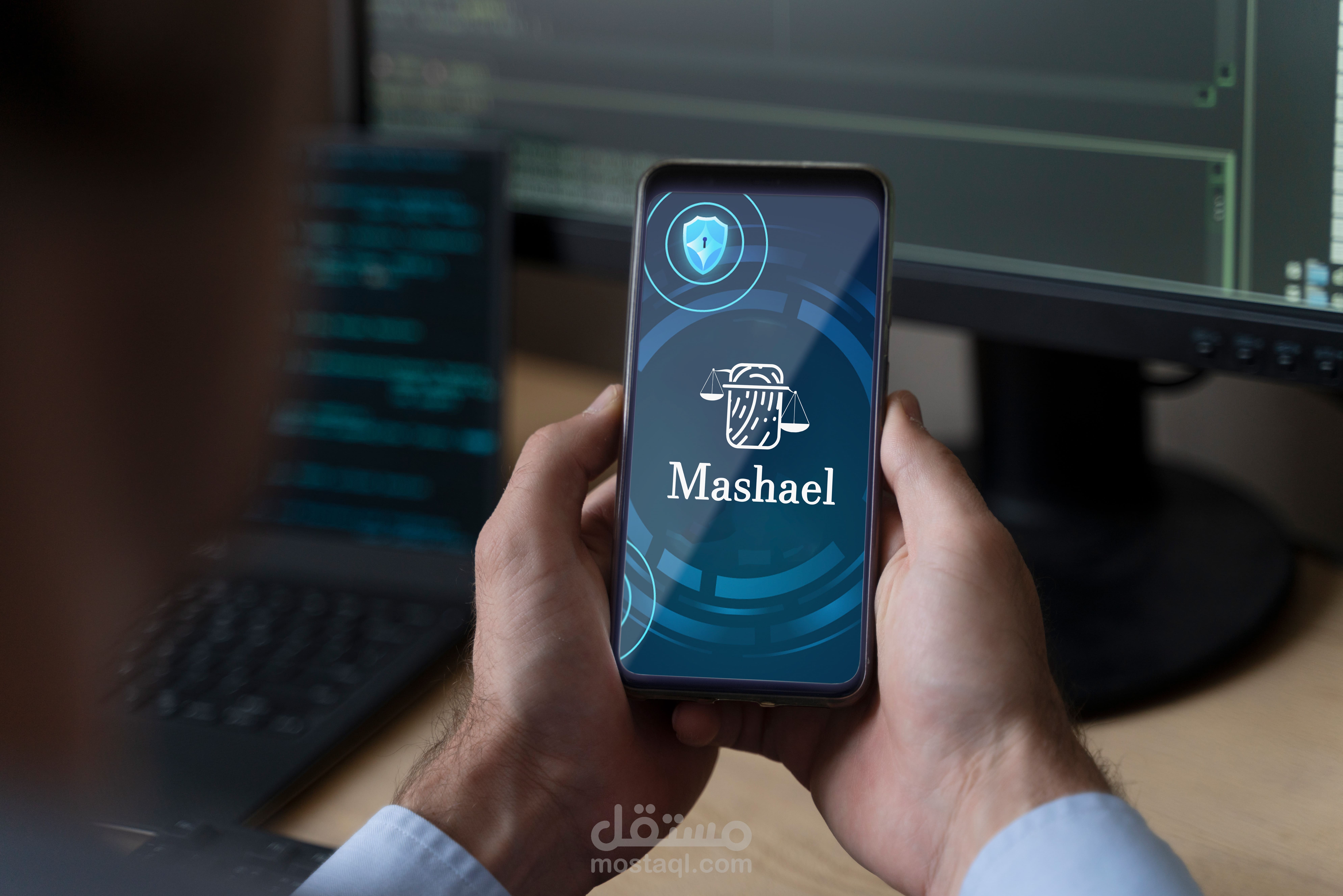 تصميم شعار   ( القانونية ) في الأمن السيبراني