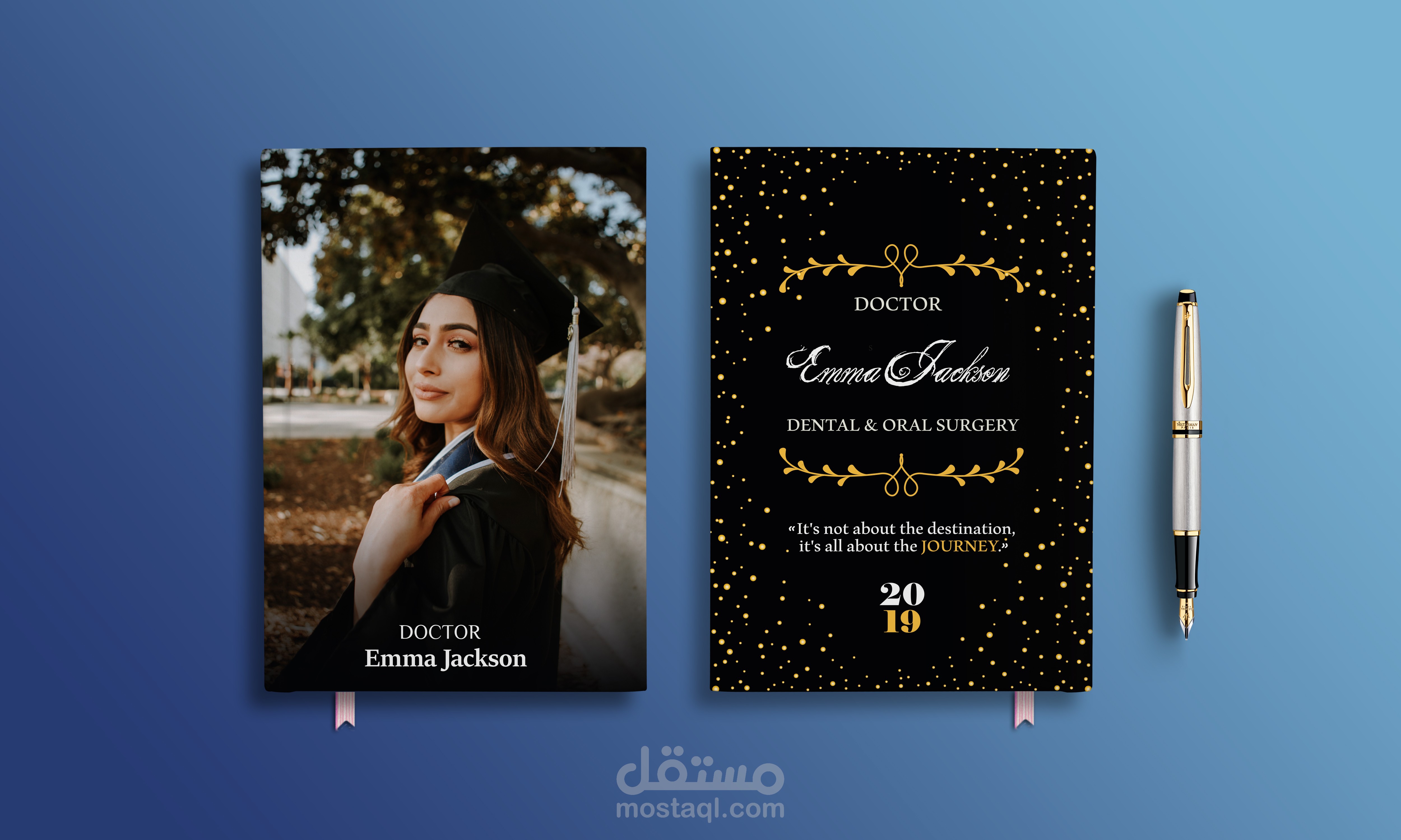 تصميم غلاف دفتر التخرج وصفحاته الداخلية