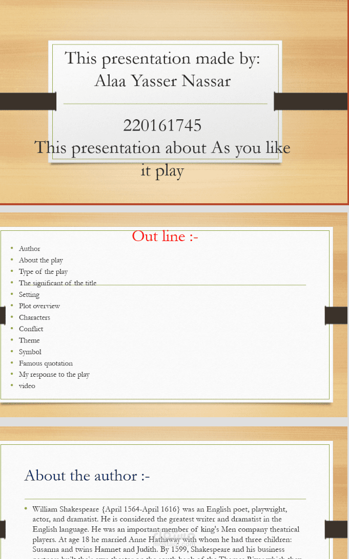 ملف بوربوينت عن مسرحية كما تشاء لوليام شكسبير