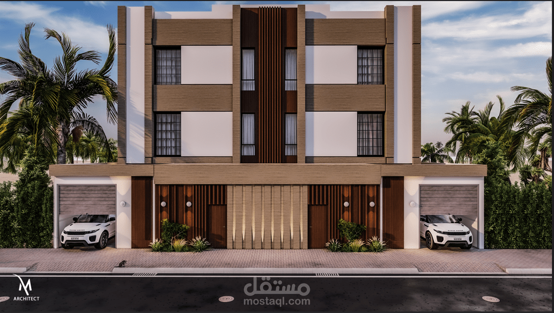 مشروع تصميم فيلا سكنية حديثة بالمملكة العربية السعودية