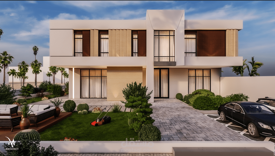 تصميم معماري لفيلا سكنية فاخرة بالمملكة العربية السعودية
