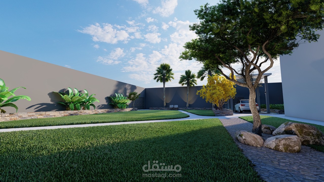 تصميم حديقة منزل.السعودية