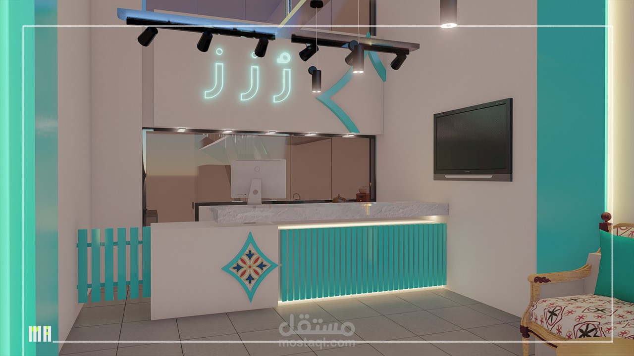 تصميم داخلي.مطعم رزز.السعودية