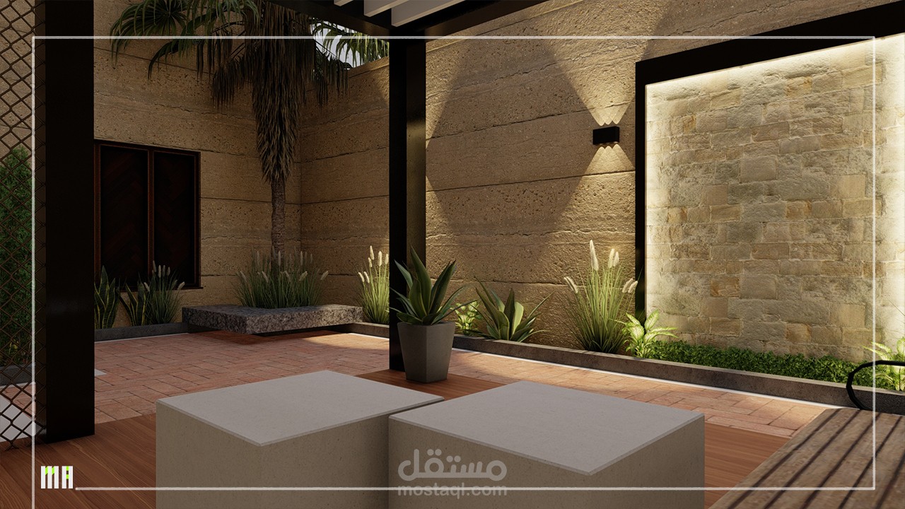 لاندسكيب..تنسيق حديقة فيلا جانبية..