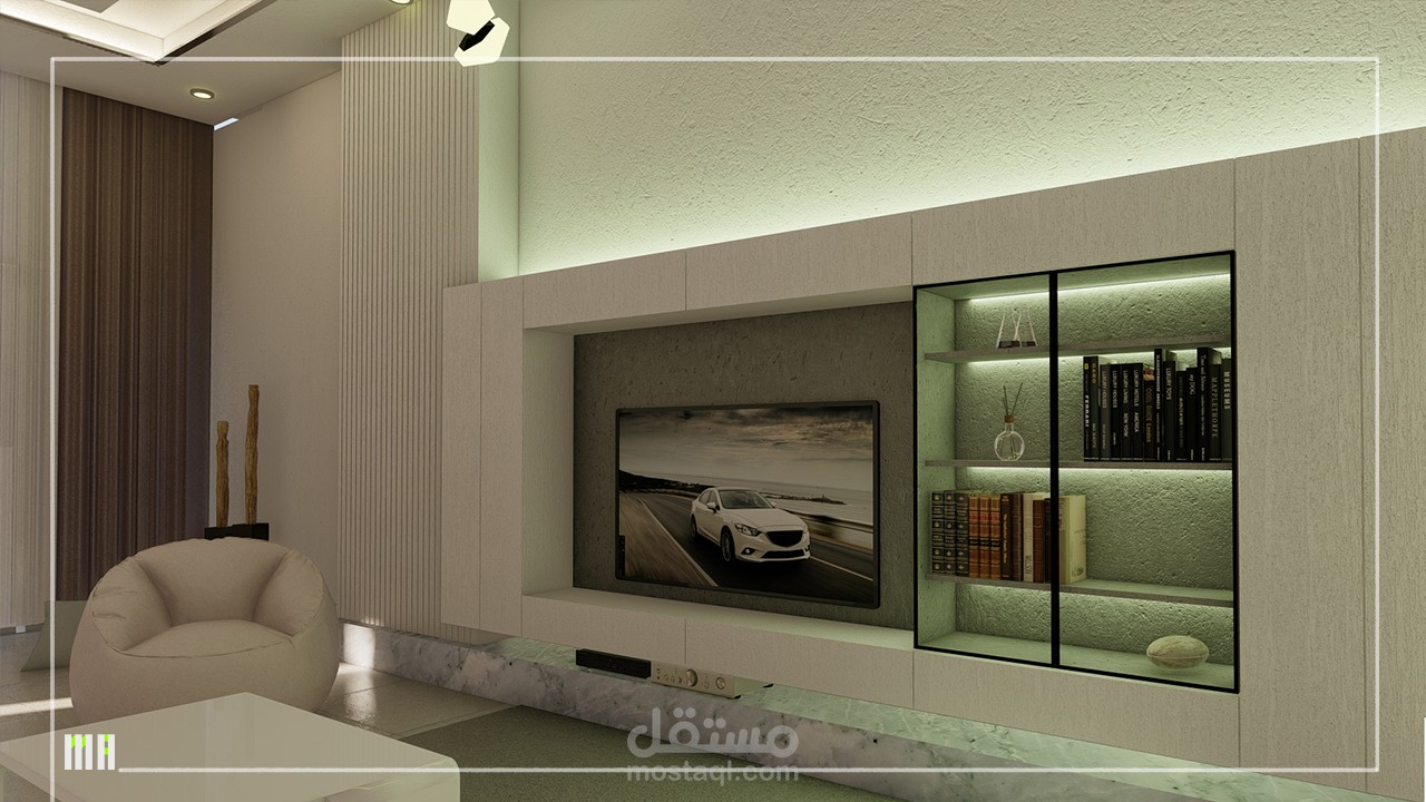 تصميم داخلي..غرفة معيشة لفيلا..الكويت