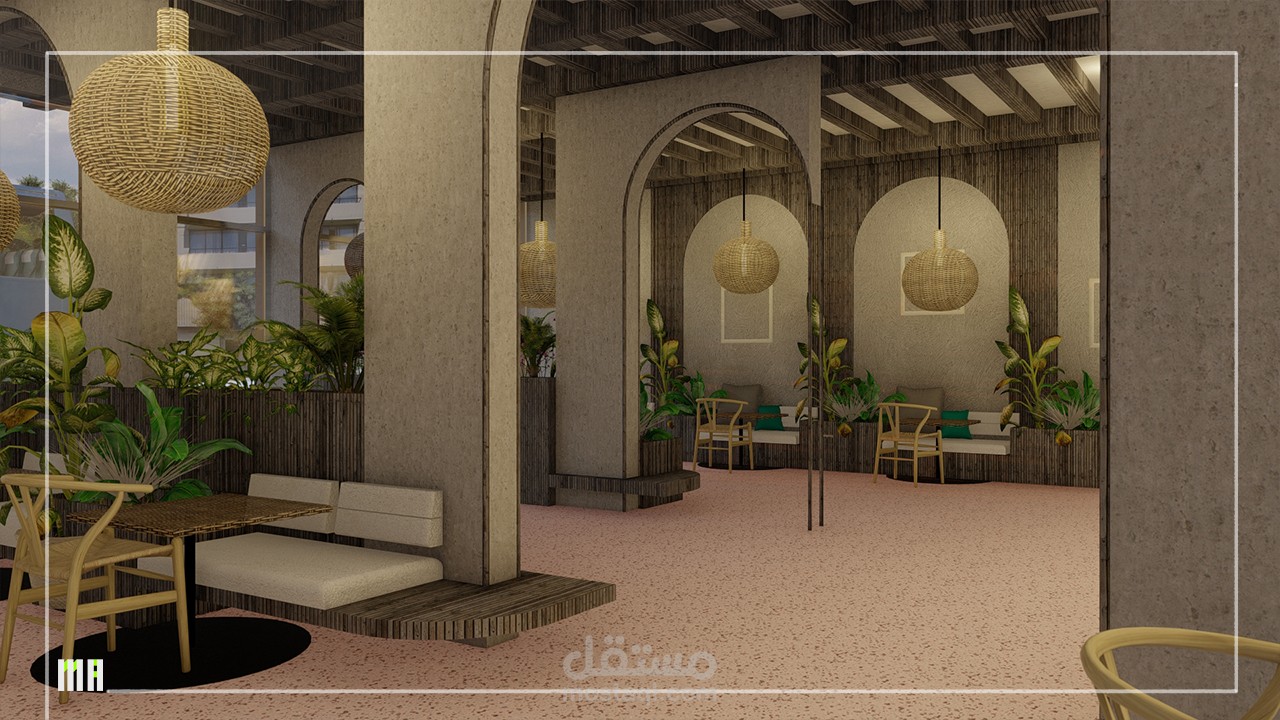 تصميم داخلي..تصميم كافيه..نمط بوهيمي