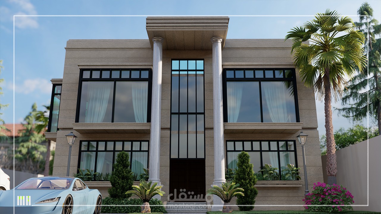 تصميم خارجي..تصميم واجهات فيلا..نيوكلاسيك