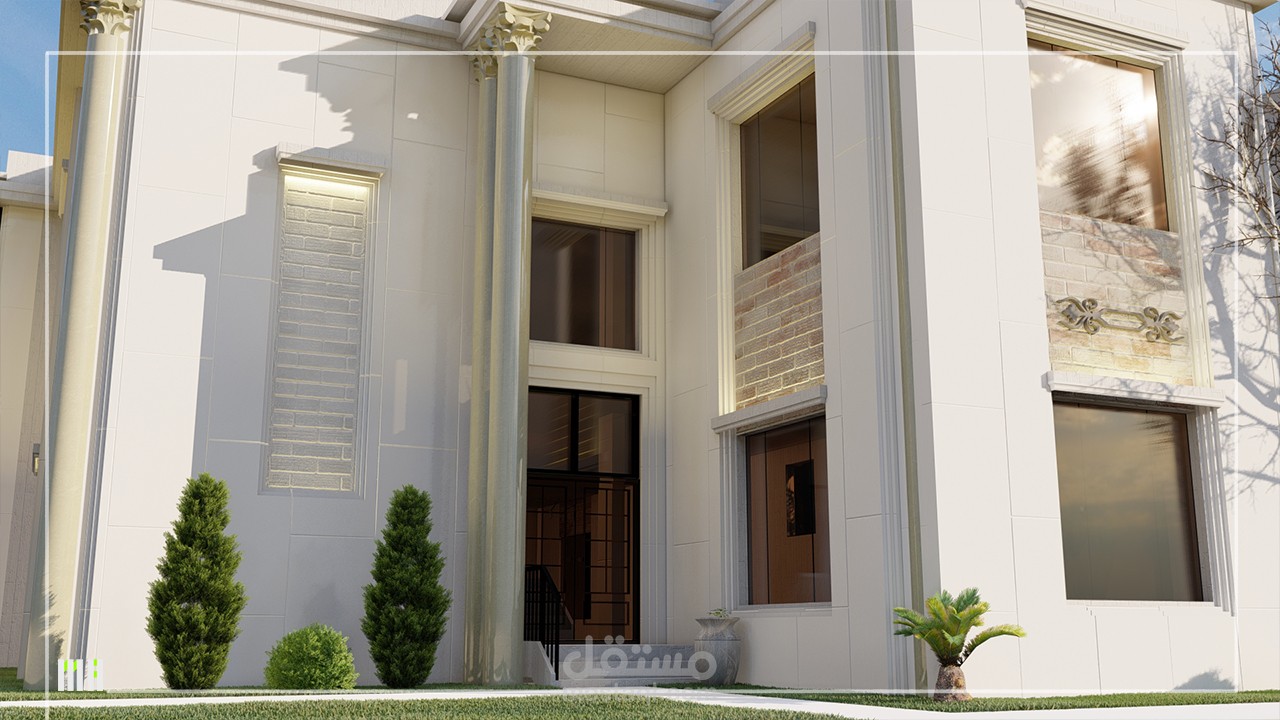 تصميم خارجي.واجهة فيلا..نيوكلاسيك