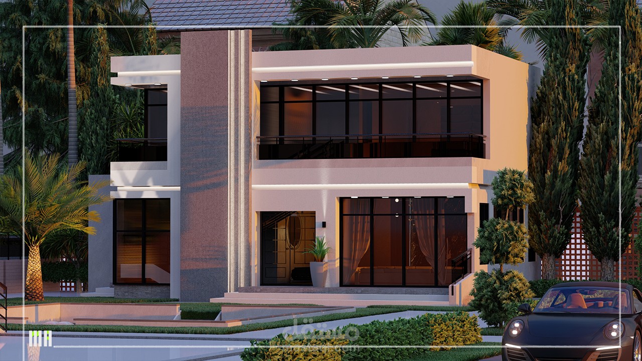 تصميم خارجي.شاليه.مودرن.المدينة المنورة