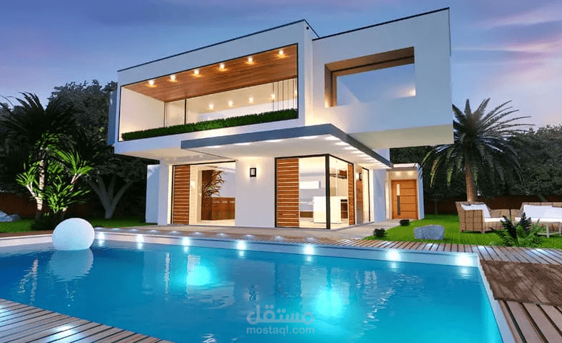 تصميم خارجي لفيلا مودرن بالكويت