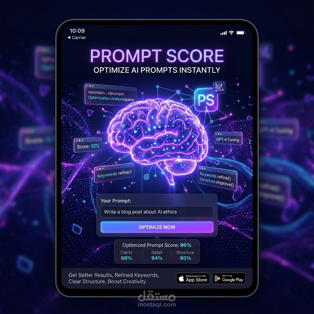 Prompt Score هي أداة مساعدة مبتكرة تعتمد على الويب، تم تصميمها لتقييم وقياس وتحسين مطالبات الذكاء الاصطناعي.