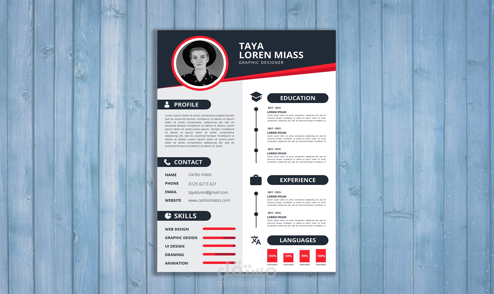 سيرة ذاتية باللغة الانجليزية