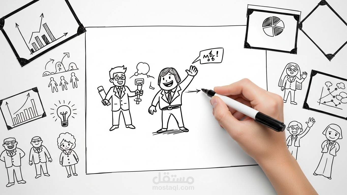 إنشاء فيديو وايت بورد أنيميشن كامل لشرح فكرة مشروع