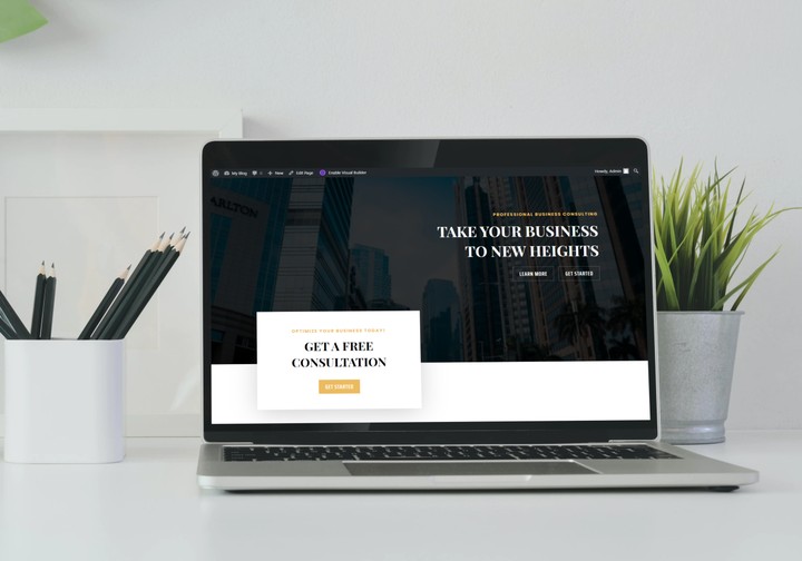 صفحة هبوط  لشركة استشارات اعمال باستخدام الوردبريس