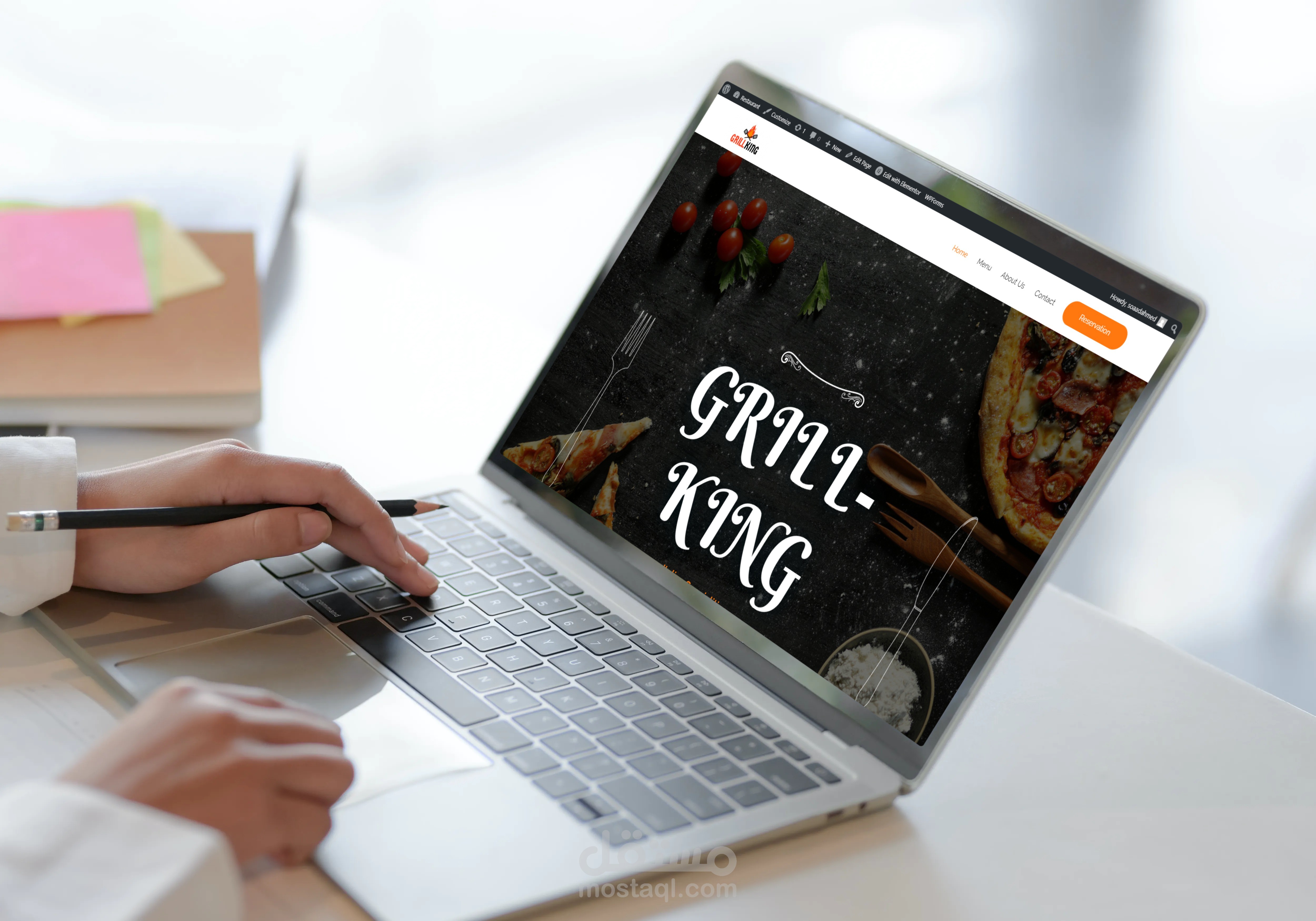 موقع وردبريس لمطعم لتقديم خدماته عبر الانترنت