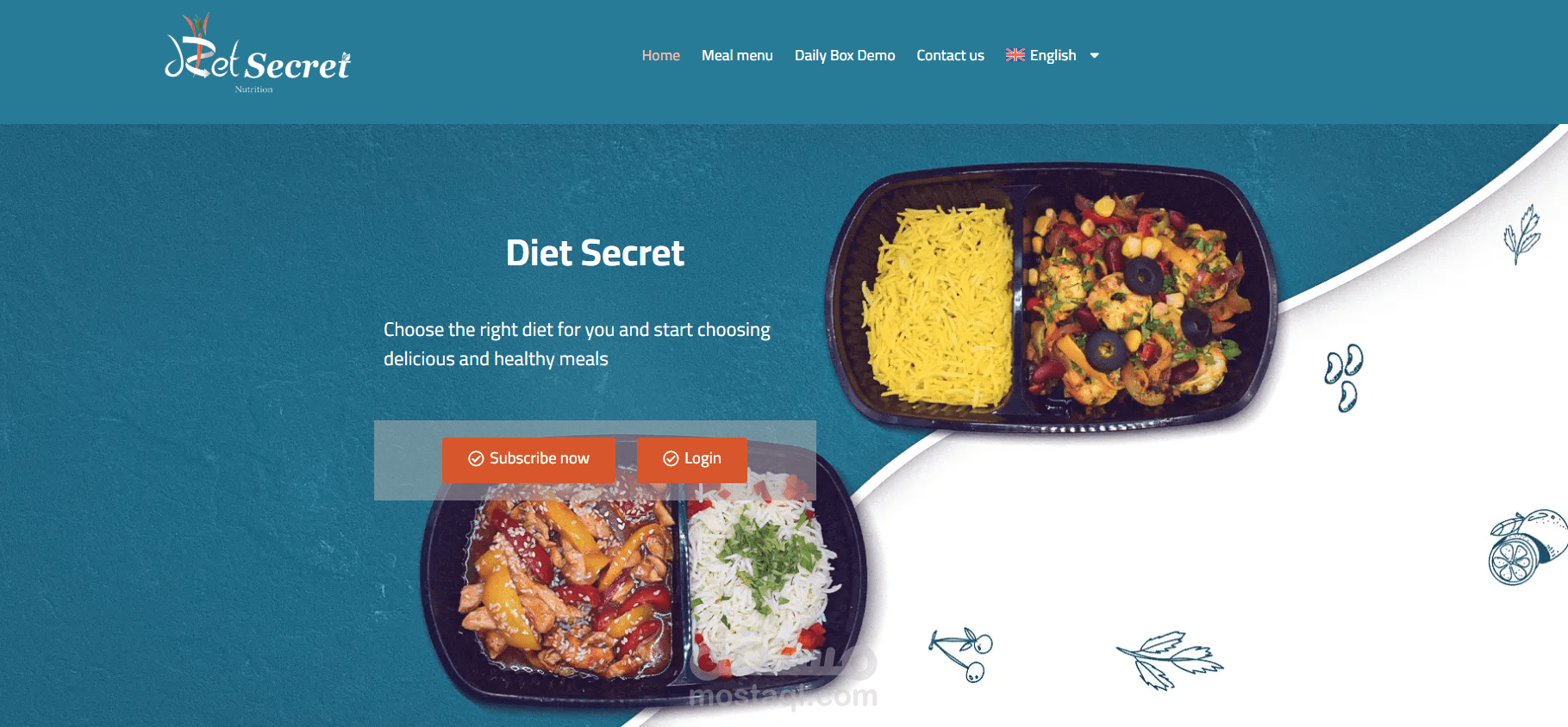 موقع الكتروني لموقع اكل صحي مع الاستضافة