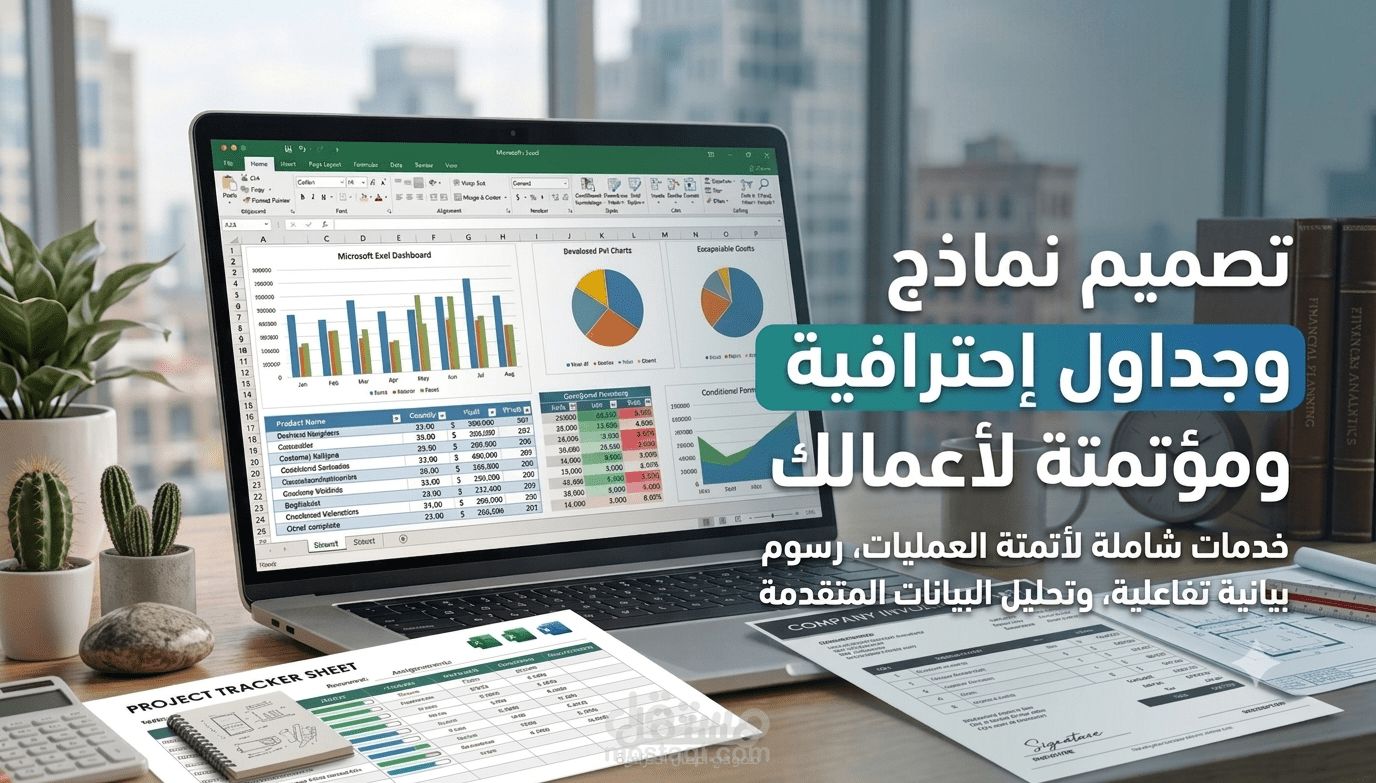 تصميم جداول ونماذج Excel احترافية ومؤتمتة لإدارة أعمالك بكفاءة عالية
