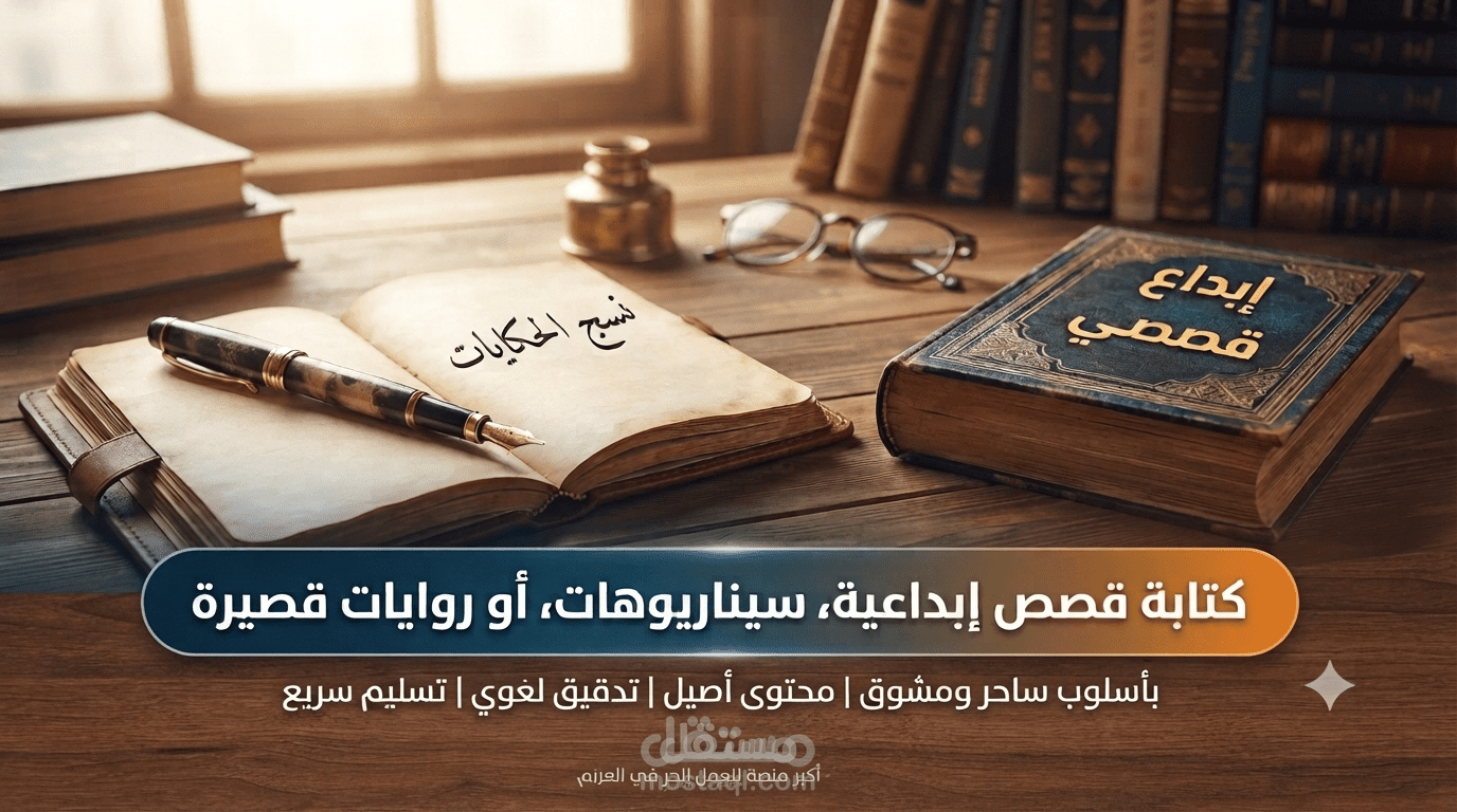كتابة قصص إبداعية، سيناريوهات، أو روايات قصيرة بأسلوب ساحر ومشوق