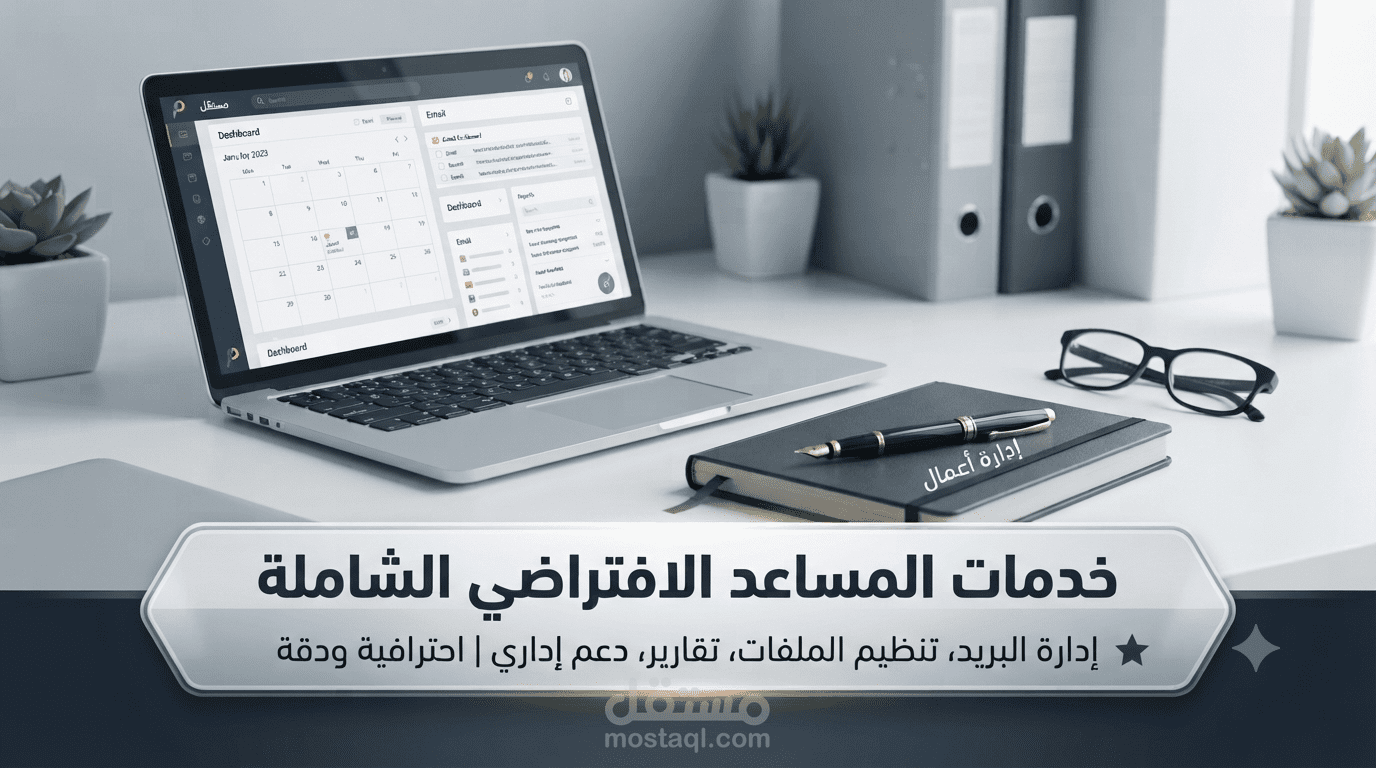 خدمات المساعد الافتراضي الشاملة، إدارة الأعمال، وإدخال البيانات باحترافية ودقة عالية