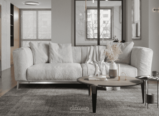 غرفة معيشة مودرن (مساحة صغيرة)