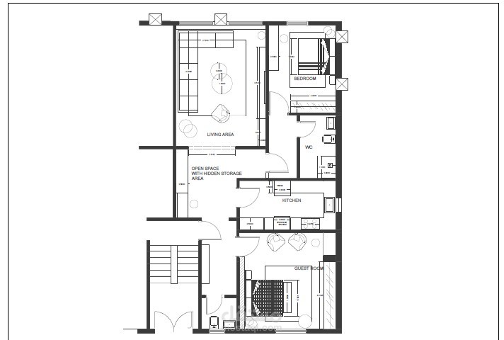 مخطط شقة (توزيع اثاث)