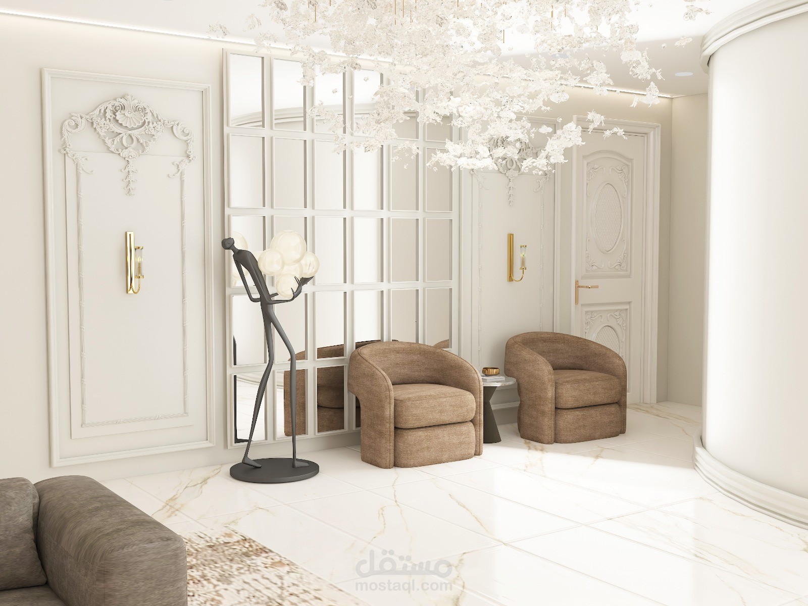 تصميم صالة نيو كلاسيك