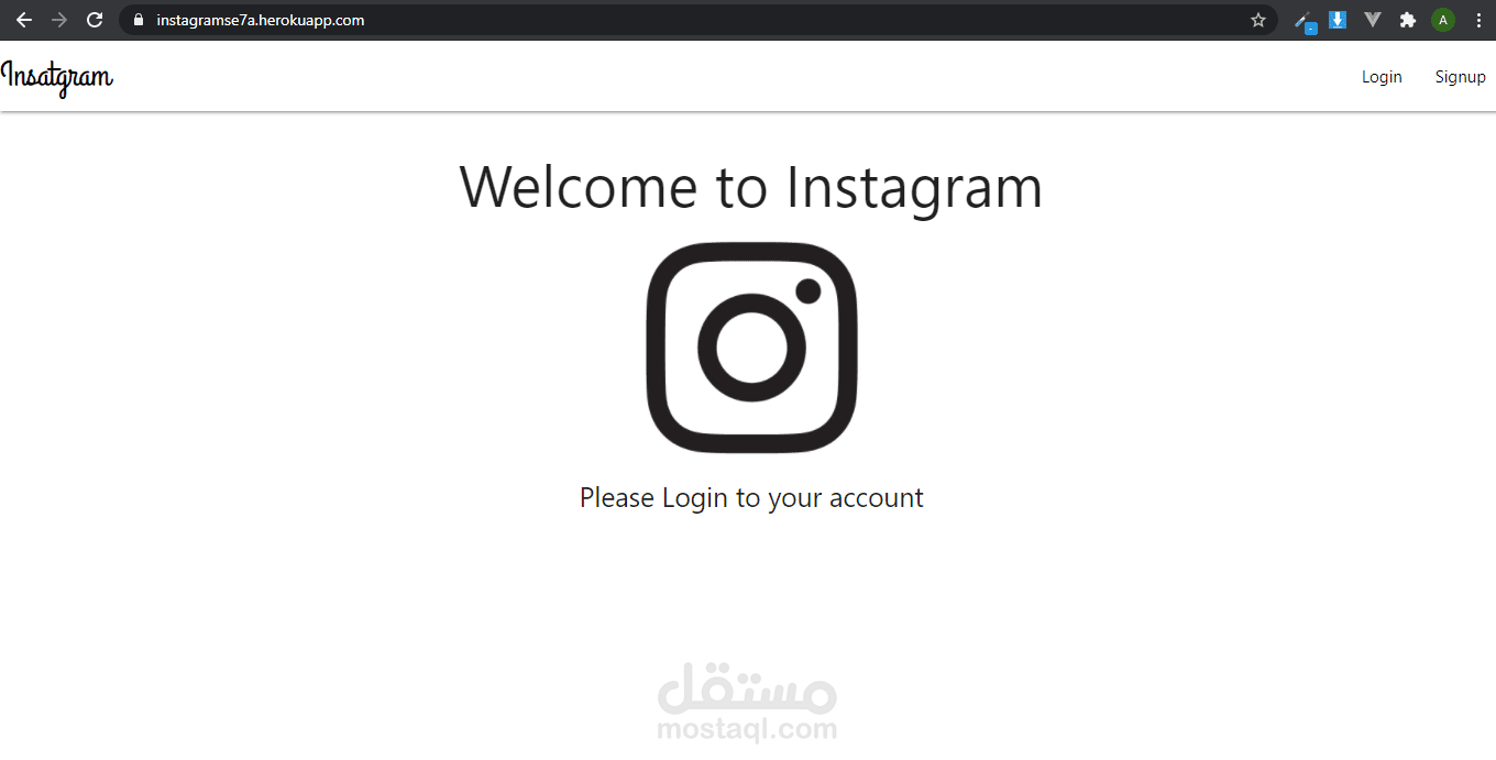 تقليد بسيط لموقع Instagram