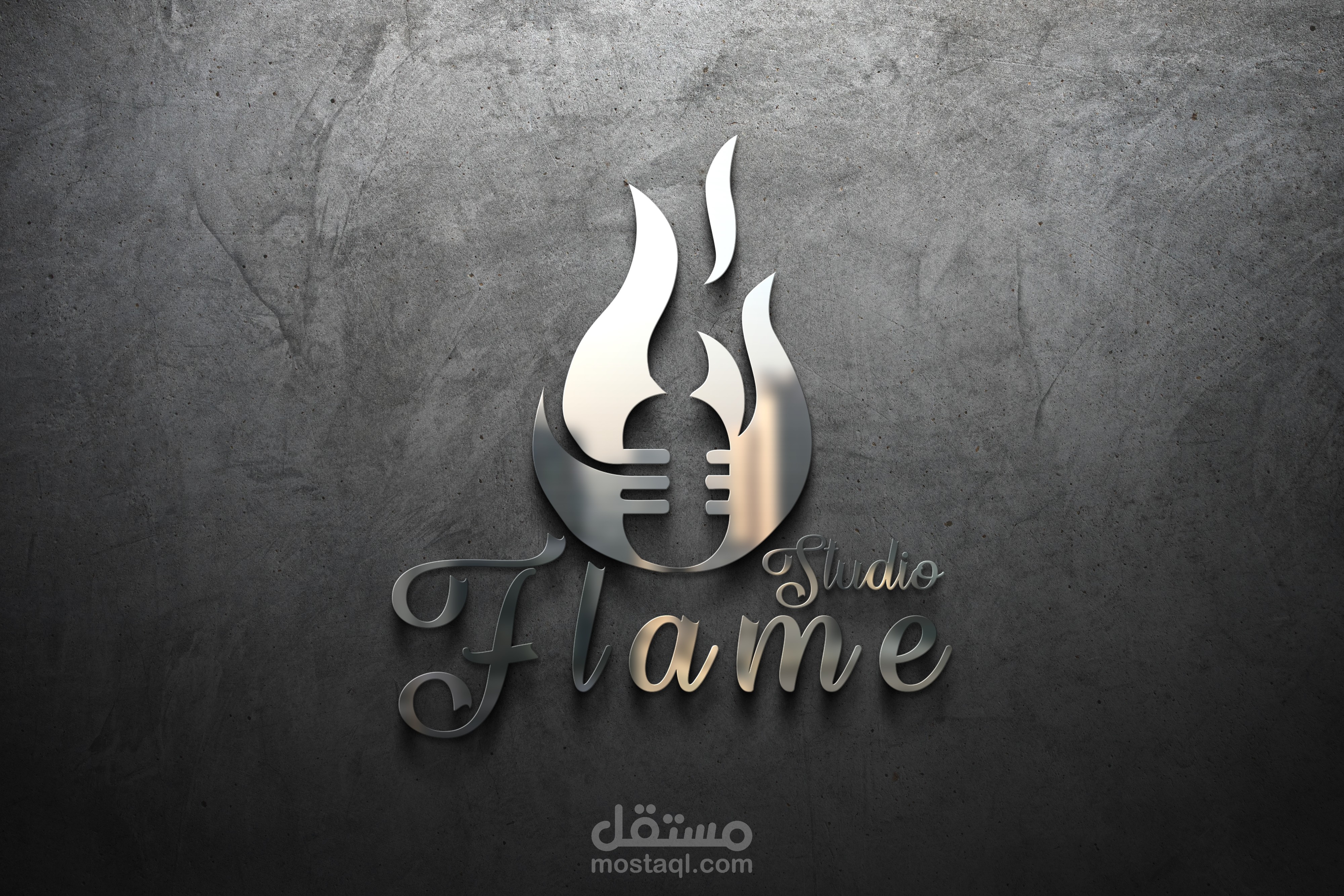 تصميم شعار استوديو تسجيل ( Flame studio )