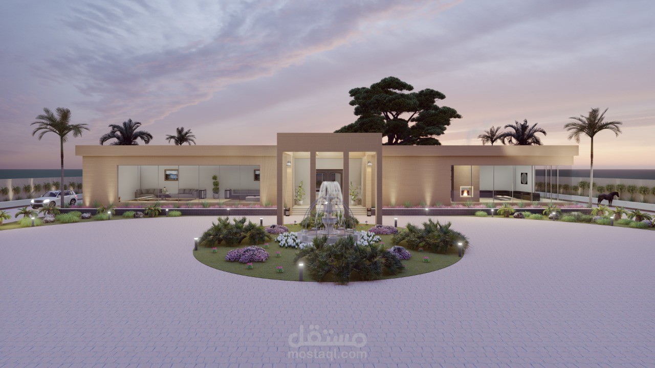 واجهة لاستراحة في مزرعة