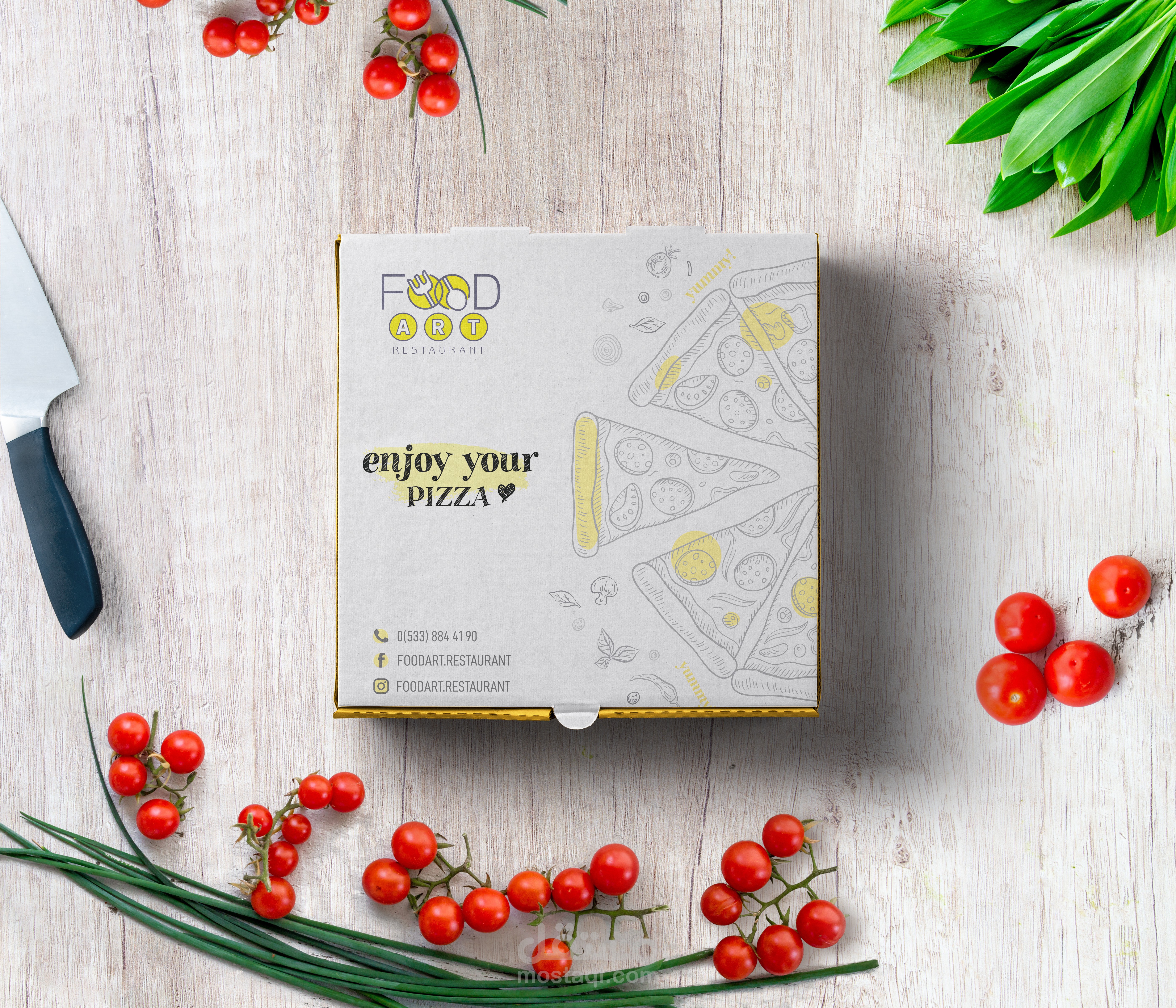 Pizza Box design - غلاف علبة البيتزا